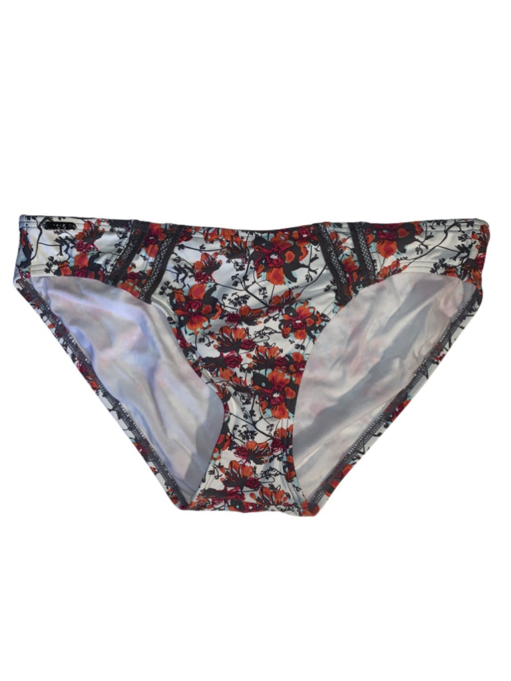 Women's Lole Floral Bikini Bottoms Large White Red